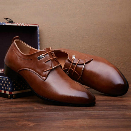 Men Business Dress Shoes Pointed Toe Men Shoes, Size:38(Black)-garmade.com