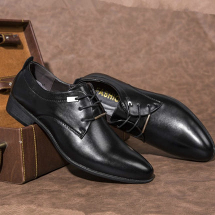 Men Business Dress Shoes Pointed Toe Men Shoes, Size:39(Black)-garmade.com