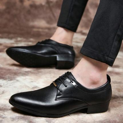 Men Business Dress Shoes Pointed Toe Men Shoes, Size:46(Black)-garmade.com