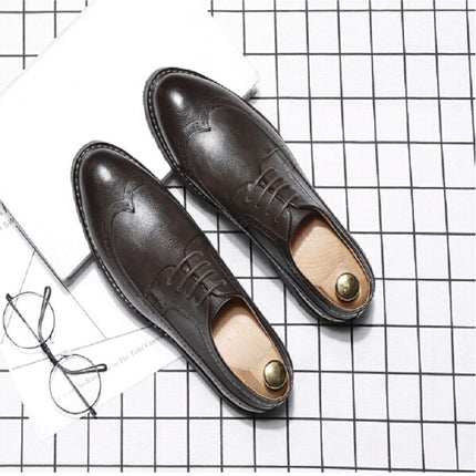 Autumn and Winter Shoes Men British Pointed Business Dress Shoes, Size:38(Brown)-garmade.com
