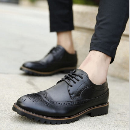 British Men Shoes Brogue Shoes Business Formal Shoes, Size:37(Brown)-garmade.com