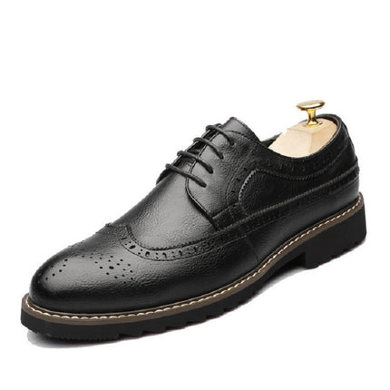 British Men Shoes Brogue Shoes Business Formal Shoes, Size:38(Black)-garmade.com