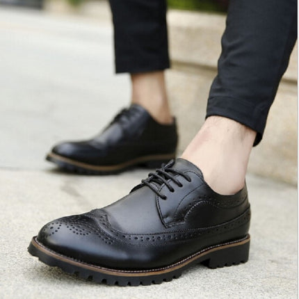British Men Shoes Brogue Shoes Business Formal Shoes, Size:38(Brown)-garmade.com