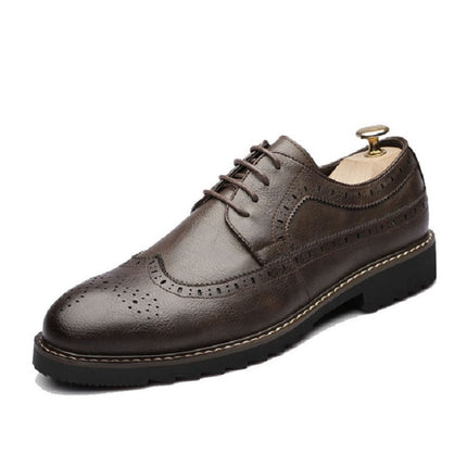 British Men Shoes Brogue Shoes Business Formal Shoes, Size:39(Brown)-garmade.com