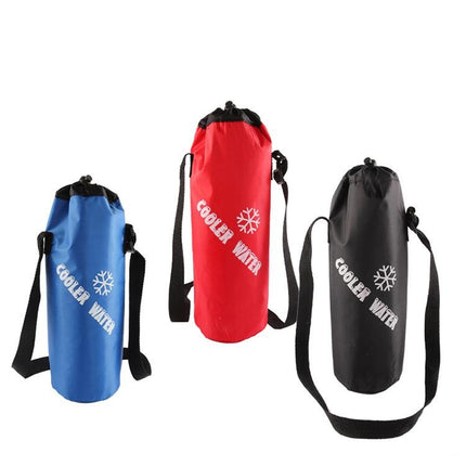 Oxford Cloth Cylindrical Ice Pack Portable Folding Drink Ice Pack Lunch Bag, Style:Drawstring / Red-garmade.com