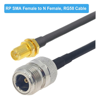 RP-SMA Female to N Female RG58 Coaxial Adapter Cable, Cable Length:0.5m-garmade.com