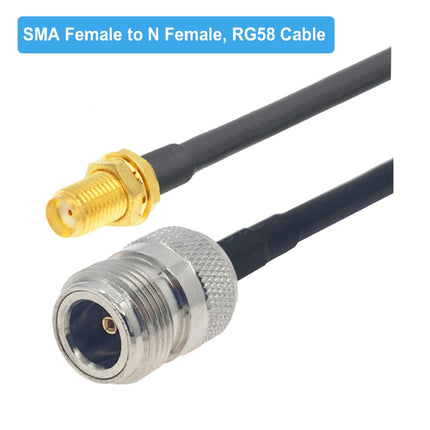 SMA Female to N Female RG58 Coaxial Adapter Cable, Cable Length:0.5m-garmade.com