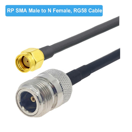 RP-SMA Male to N Female RG58 Coaxial Adapter Cable, Cable Length:0.5m-garmade.com