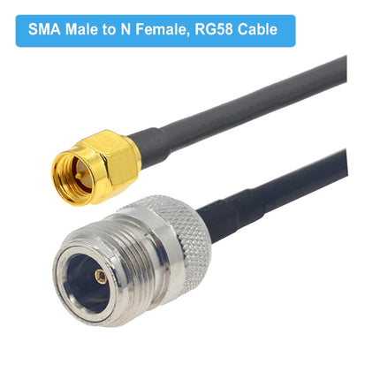 SMA Male to N Female RG58 Coaxial Adapter Cable, Cable Length:1m-garmade.com