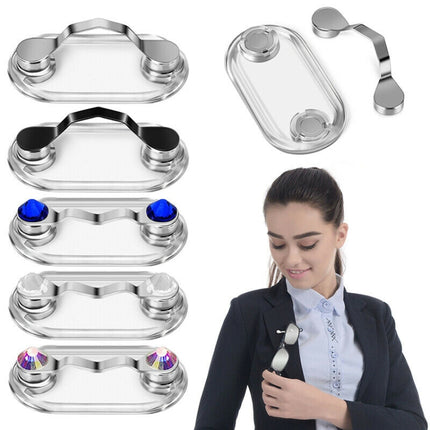 5 PCS Magnetic Glasses Holder Magnetic Brooch Number Plate Headset Glasses Clip(Silver)-garmade.com