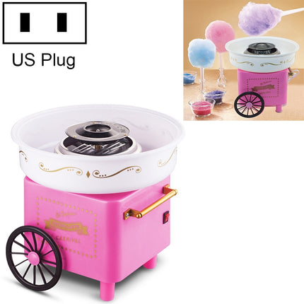 Retro Trolley Mini Cotton Candy Machine, Specification:U.S. Regulations 110 V(Pink)-garmade.com