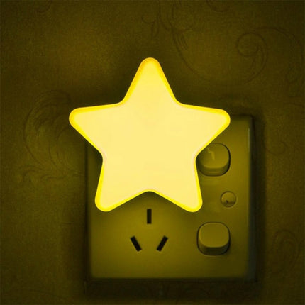 Light Sensor Control Mini Star LED Night Light, US Plug(Yellow)-garmade.com