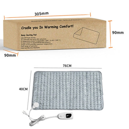 Home Physiotherapy Heating Pad Electric Heating Blanket, Size: 76x40cm, Plug Tpye:EU Plug(Silver Gray)-garmade.com