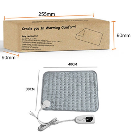 Home Physiotherapy Heating Pad Electric Heating Blanket, Size: 40x30cm, Plug Tpye:US Plug(Silver Gray)-garmade.com