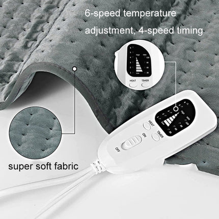 Home Physiotherapy Heating Pad Electric Heating Blanket, Size: 40x30cm, Plug Tpye:US Plug(Silver Gray)-garmade.com