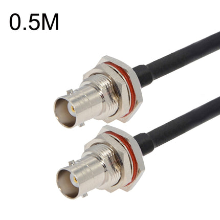 BNC Female To BNC Female RG58 Coaxial Adapter Cable, Cable Length:0.5m-garmade.com