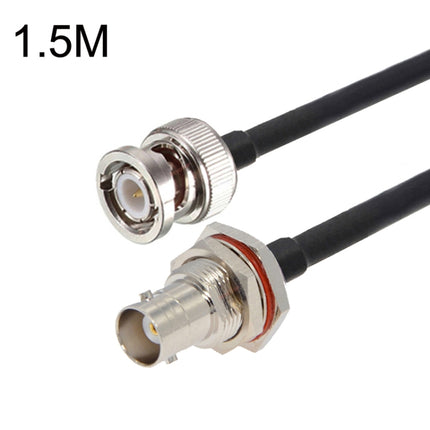 BNC Female With Waterproof Circle To BNC Male RG58 Coaxial Adapter Cable, Cable Length:1.5m-garmade.com