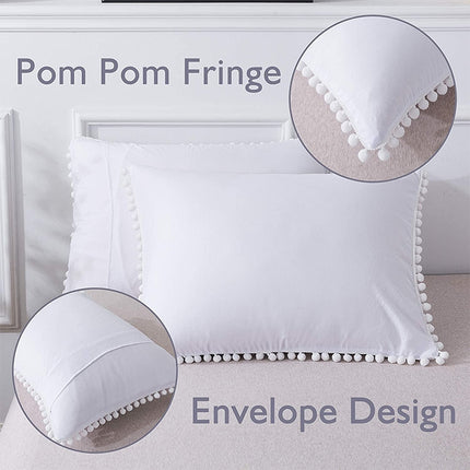 Princess Bedding Sets With Washed Ball Decorative Microfiber Fabric Cover Pillowcase, Size:Queen（Two Pillowcase and One Quilt）(Khaki)-garmade.com