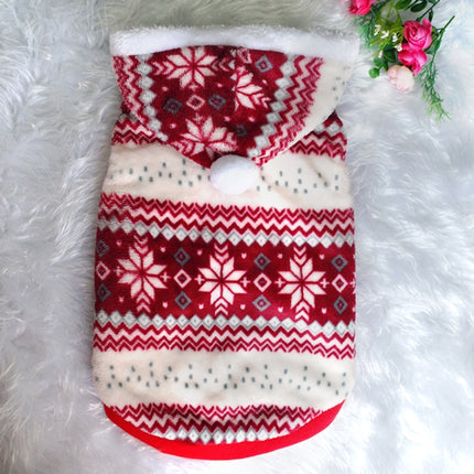 Pet Dog Christmas Costume Pet Snow Warm Coat, Size:XL(Red)-garmade.com
