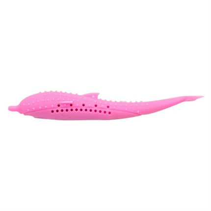 Catnip Cat Teeth Cleaning Silicone Dolphin Toy(Pink)-garmade.com