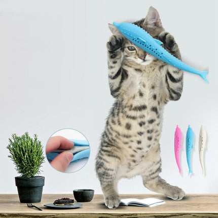 Catnip Cat Teeth Cleaning Silicone Dolphin Toy(Pink)-garmade.com