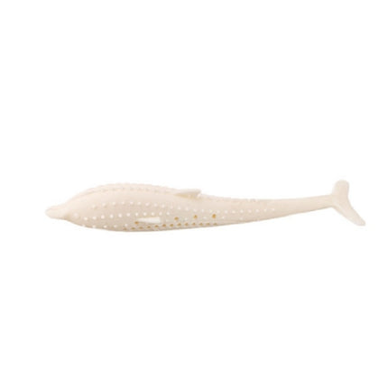Catnip Cat Teeth Cleaning Silicone Dolphin Toy(Milky White)-garmade.com