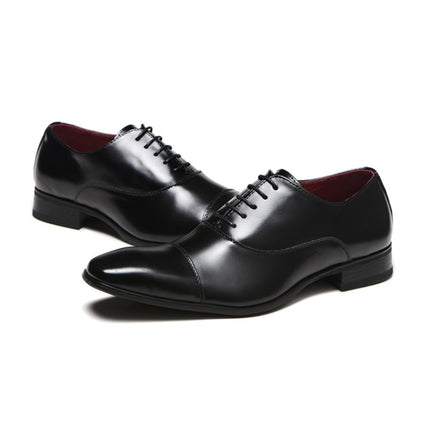 Business Comfortable Formal Oxfords Leather Shoes, Size:46(Black)-garmade.com
