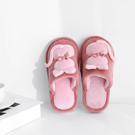 Cartoon Cat Warm Non-slip Floor Home Hotel Slippers Kids Indoor Shoes, Shoe size:34-35(Pink)-garmade.com