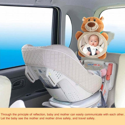 Cartoon Adjustable Safety Seat Car Back Interior Mirror Headrest Rear Facing Mirrors Monitor(Deer)-garmade.com