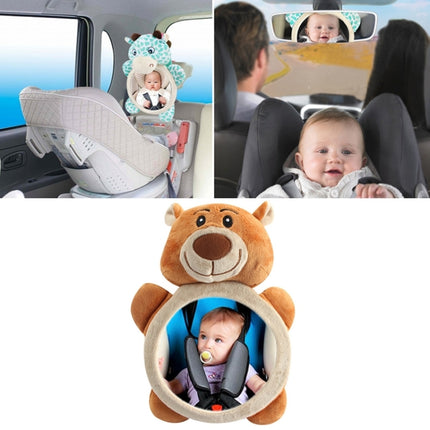 Cartoon Adjustable Safety Seat Car Back Interior Mirror Headrest Rear Facing Mirrors Monitor(Bear)-garmade.com