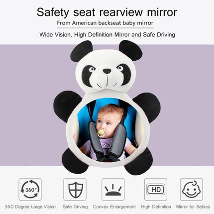 Cartoon Adjustable Safety Seat Car Back Interior Mirror Headrest Rear Facing Mirrors Monitor(Panda)-garmade.com