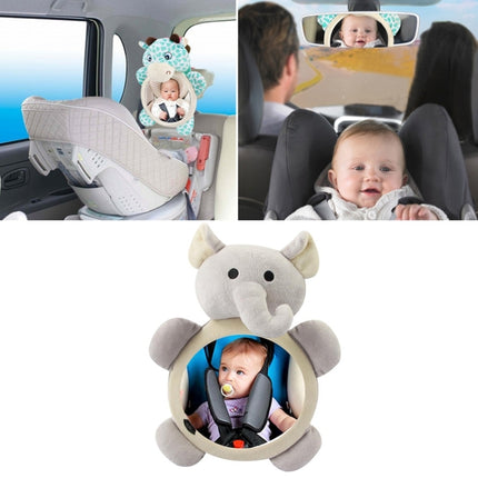 Cartoon Adjustable Safety Seat Car Back Interior Mirror Headrest Rear Facing Mirrors Monitor(Elephant)-garmade.com