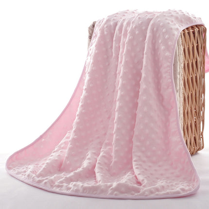 Spring and Autumn Double Layer Baby Knitted Fleece Blanket Bedding(Pink)-garmade.com