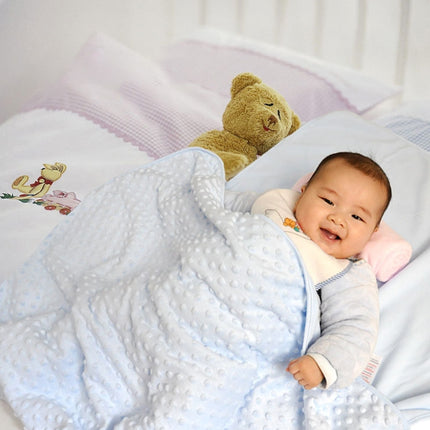 Spring and Autumn Double Layer Baby Knitted Fleece Blanket Bedding(Pink)-garmade.com