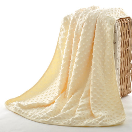 Spring and Autumn Double Layer Baby Knitted Fleece Blanket Bedding(Yellow)-garmade.com