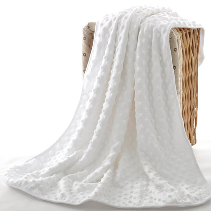 Spring and Autumn Double Layer Baby Knitted Fleece Blanket Bedding(White)-garmade.com
