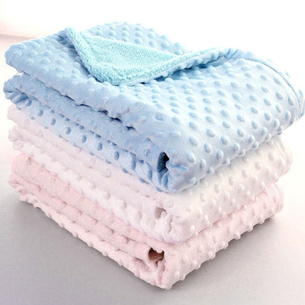 Spring and Autumn Double Layer Baby Knitted Fleece Blanket Bedding(White)-garmade.com
