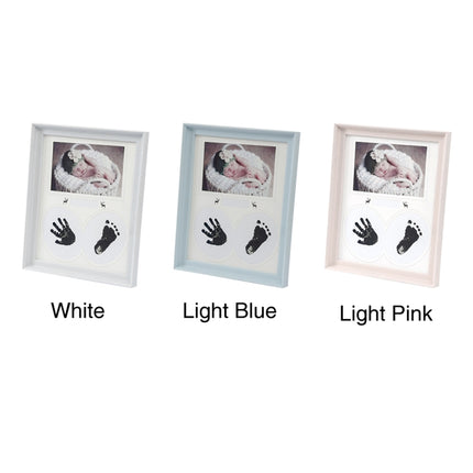 Desk Hanging Photo Frame PVC Baby Foot Hand Print Ink Pad Bedroom Wall Birthday Pictures Albums(Light Pink)-garmade.com
