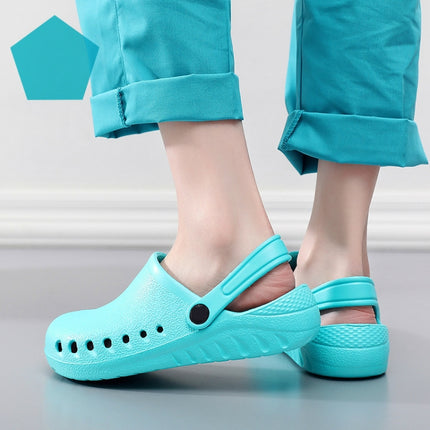 Breathable Lightweight Non-slip Nursing Surgical Experimental Workwear, Shoe size:35(Peacock Blue)-garmade.com