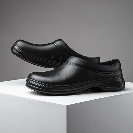 Chef Shoes Non-slip Kitchen Shoes Canteen Chef Cleaning Work Shoes Hotel Work Shoes, Size:36(Black)-garmade.com