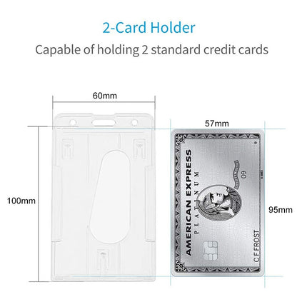 20 PCS Hard Plastic ID Badge Card Holder Integrated Injection Molded Transparent Double-sided Card Holder-garmade.com
