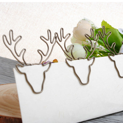 8 PCS/Set Deer Head Paper Clip Shaped Paper Clip Creative Shape Pin Bookmark-garmade.com