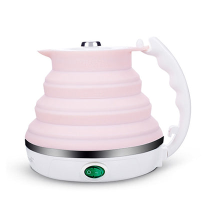 Portable Folding Silicone Intelligent Constant Temperature Travel Camping Electric Kettle, Power cord specification:US Plug(Pink)-garmade.com