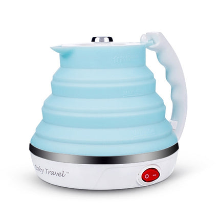 Portable Folding Silicone Intelligent Constant Temperature Travel Camping Electric Kettle, Power cord specification:US Plug(Blue)-garmade.com