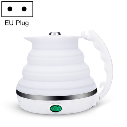 Portable Folding Silicone Intelligent Constant Temperature Travel Camping Electric Kettle, Power cord specification:EU Plug(White)-garmade.com