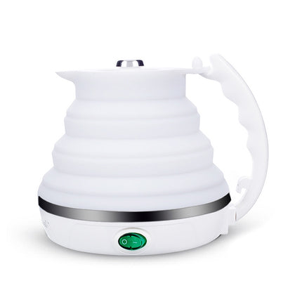 Portable Folding Silicone Intelligent Constant Temperature Travel Camping Electric Kettle, Power cord specification:EU Plug(White)-garmade.com
