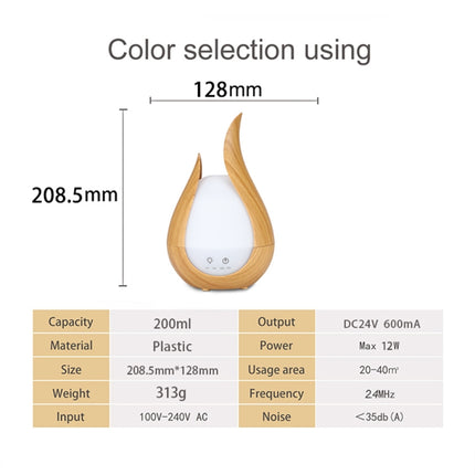 200ml Ultrasound Air Humidifier Aroma Essential Oil Diffuser 7 Colors LED Night Light Cool Mist Maker, Plug Type: UK Plug(Deep Wood Base)-garmade.com