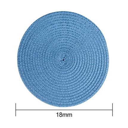 PP Environmentally Friendly Hand-woven Placemat Insulation Mat Decoration, Size:18cm(Blue)-garmade.com