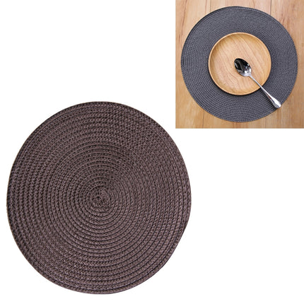 PP Environmentally Friendly Hand-woven Placemat Insulation Mat Decoration, Size:18cm(Red-brown)-garmade.com