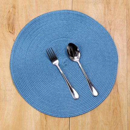 PP Environmentally Friendly Hand-woven Placemat Insulation Mat Decoration, Size:38cm(Silver Grey)-garmade.com